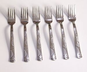 Paslanmaz Çelik Yemek Çatalı Set Boncuk md 20cm 6 adet Orta Kalite Çatal Günlük Kullanıma Sofra Seti