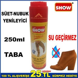 TABA SÜYET BOYASI SU GEÇİRMEZ 250ml SÜET,NUBUK AYAKKABI-ÇANTA-MONT BOYASI TABA SPREY SÜET BOYA -2