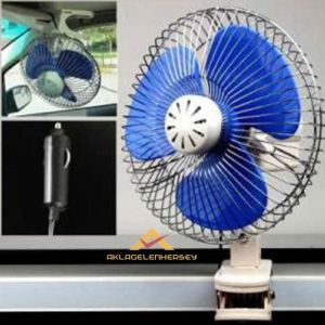 Mandallı Araç Vantilatörü 8'' 24v Kamyon,Tır.Otobüs,Traktör,İş Makinesıne Serinletici Döner Fan