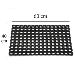 22mm Kalınlıkta Kauçuk Lastik Kapı Önü Paspası 60x40cm Dikdörtgen Petek Modeli Paspas