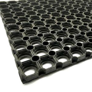 22mm Kalınlıkta Kauçuk Lastik Kapı Önü Paspası 60x40cm Dikdörtgen Petek Modeli Paspas