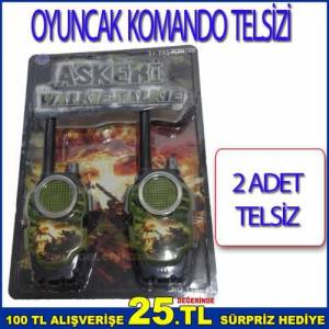 2'li Set Oyuncak Komando Telsizi Askeri Kamuflajlı Bas-Konuş Walkie Talkie