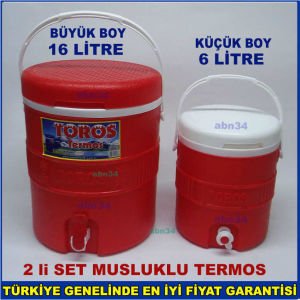 2li Set Musluklu Piknik Termosu,Su Termosu Sağlam Dayanıklı Çift Cidarlı Yiyecek ve İçecek Termosu
