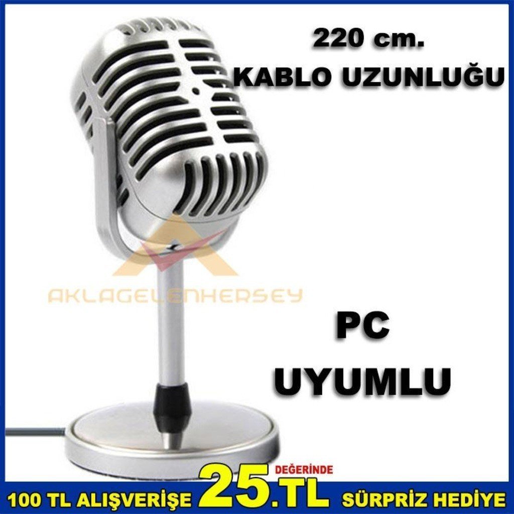 NOSTALJİK GÖRÜNÜMLÜ PC İLE UYUMLU PROFESYONEL MİNİ MİKROFON