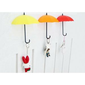 12 cm x 10.50 cm Yapışkanlı Anahtar Havlu Kemer Askısı Şemsiye Figürlü Askı 2 li