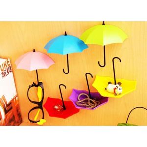 12 cm x 10.50 cm Yapışkanlı Anahtar Havlu Kemer Askısı Şemsiye Figürlü Askı 2 li