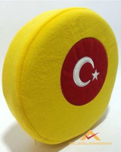 AYYILDIZ DESENLİ SARI DEKORATİF EMOJİ YASTIK
