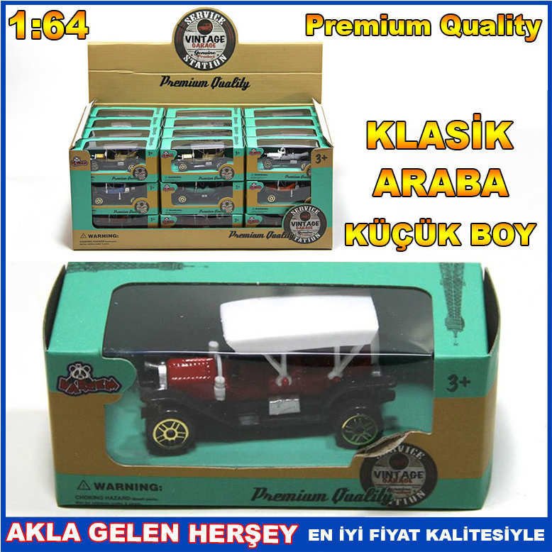 KÜÇÜK BOY PREMIUM QUALITY RENKLİ KLASİK ARABA