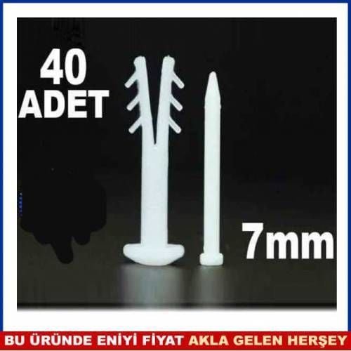 7mm ÇİVİLİ KORNİŞ KANAL DÜBELİ PLASTİK DÜBEL 