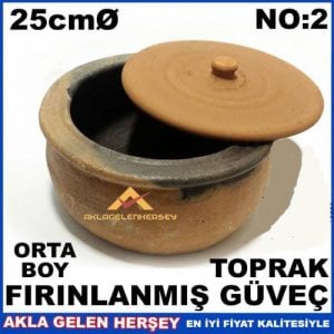 25cm ORTA BOY FIRINLANMIŞ TOPRAK GÜVEÇ NO2