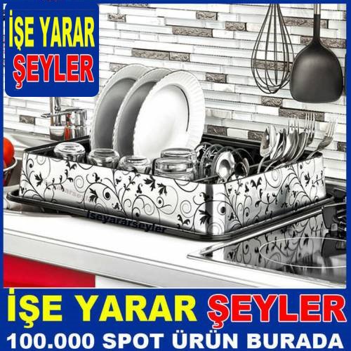 Desenli Tabaklık Kaşıklık Enşık Bulaşık Standı