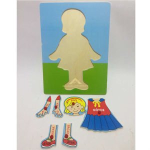 6 Parçadan Oluşan İnsan Vücudu Puzzle'ı Ahşap Malzemeden Üretim 31x22cm Eğitici Öğretici