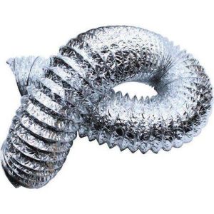 127mm Aspiratör,Davlumbaz 1 metre Alüminyum Flexi Boru Çelik Tel Destekli Her yöne kolayca bükülür