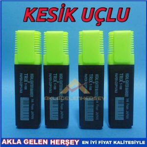 4 ADET SARI FLORESAN FOSFORLU İŞARET KALEMİ 