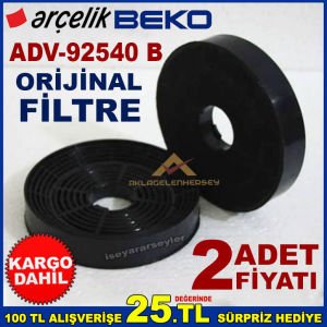 ARÇELİK BEKO ADV 92540 B ANKASTRE DAVLUMBAZ FİLTRESİ 92540 B ASPİRATÖR KARBON FİLTRE