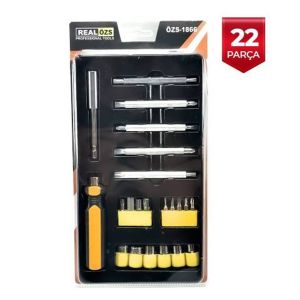 Uzun ve Kısa Boy Bit Uçlu Lokmalı 22 Parça Tornavida Seti