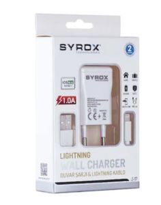Syrox Micro USB Şarj Cihazı 1.0A Adaptör SYX-J14 Duvar Şarjı ve Mıcro usb kablo