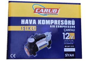 Carub Işıklı Çelik 12 Volt Siyah çok amaçlı Hava Kompresörü
