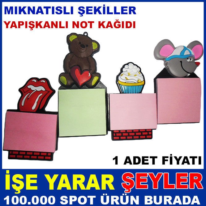 MIKNATISLI MODEL ÜZERİNDE YAPIŞKANLI NOT KAĞIDI