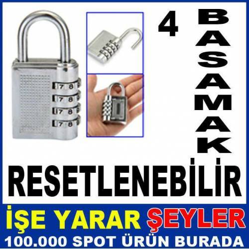 4 Haneli Sıfırlanabilir Geniş Şifreli Kilit