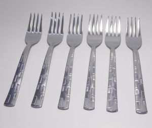 6 adet Yemek Çatalı Seti Paslanmaz Çelik Safir 20cm Ucuz Md Çatal Günübirlik için ideal Sofra Seti