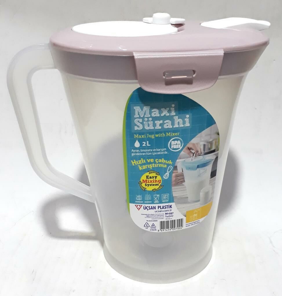 Hızlı ve Kolay Karıştırma Özellikli Maxi Plastik 2L Sürahi