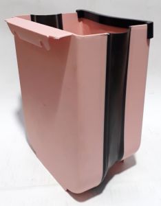 Katlanabilir Dolaba Asılabilir Mutfak Banyo İçin Pembe Çöp Kovası