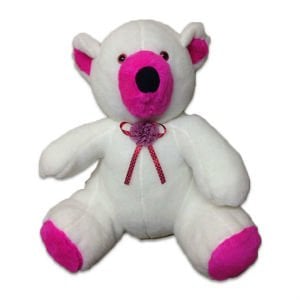 Beyaz Ve Pembe Renk Peluş Ayı Orta Boy Peluş Ayıcık En Güzel Hediye Peluş Ayı 53x53cm Ebatında