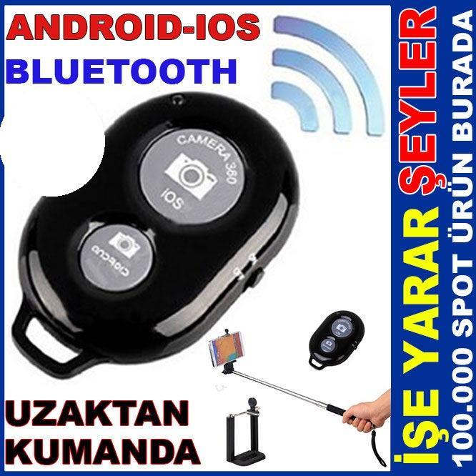 Tüm telefonlara uyumlu Bluetoothlu selfie kumandası IOS ve ANDROID İÇİN BLUETOOTH SELFİE KUMANDASI
