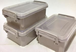 3'lü 0.6Lt. Silikon Contalı ve Kilitli Mor Renkli  Saklama  Kabı