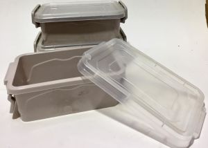3'lü 0.6Lt. Silikon Contalı ve Kilitli Mor Renkli  Saklama  Kabı