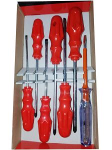 Chrome Vanadium Çelik 7 li Tornavida Seti 3 Düz+3 Yıldız Sağlam  1 adet Kontrol Kalemi Tornavida