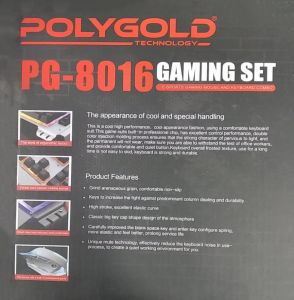 Polygold PG-8016 Oyuncu Işıklı Klavye ve Mouse Seti