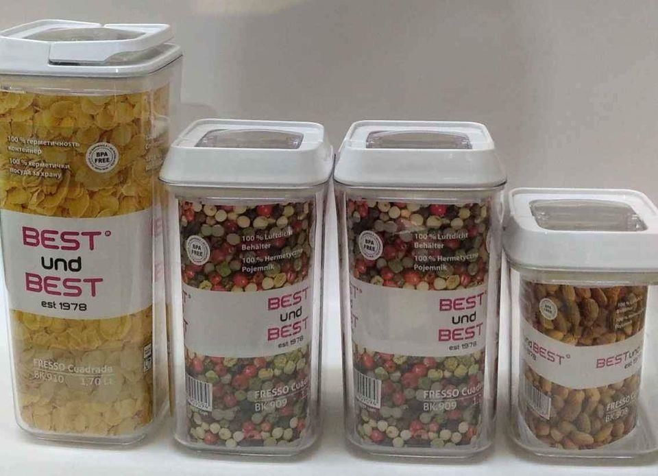 BEST UND BEST 4 Lü Kare Saklama Kabı 1.70 Lt ,1.20 Lt,0.90 Lt D-6