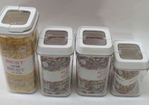 BEST UND BEST 4 Lü Kare Saklama Kabı 1.70 Lt ,1.20 Lt,0.90 Lt D-6