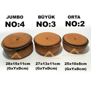 Toprak Güveç Tenceresi 28cm Jumbo Boy Fırınlanmış Yüksek Isıya Dayanıklı Ve Ateşe Toprak Güveç Kabı