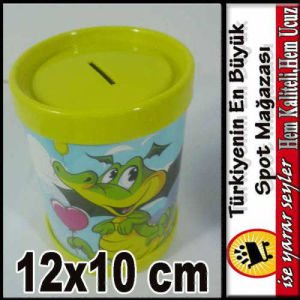 Fıçı Model Renkli Desenli Plastik Kumbara