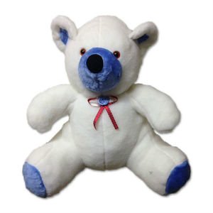 Beyaz Ve Mavi Renk Peluş Ayı Orta Boy Peluş Ayıcık En Güzel Hediye Peluş Ayı 53x53cm Ebatında