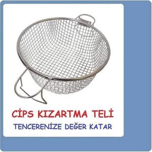 22 CM ÇAPINDA, 11 CM DERİNLİĞİNDE PRATİK KOLAY HAREKETLİ CİPS KIZARTMA TELİ