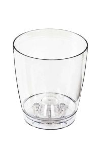 1 Litre Şeffaf Orkide Saksısı No1 Özel Drenajlı - Tabaklı Ø12-h12 En Sağlıklı Clear Akrilik Plastik