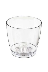 1 Litre Şeffaf Orkide Saksısı No1 Özel Drenajlı - Tabaklı Ø12-h12 En Sağlıklı Clear Akrilik Plastik