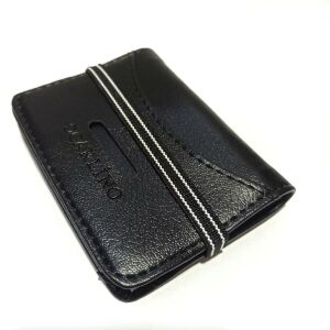 Suni Deri Dik Oval Lastikli 20 Kartlık Kredi Kartı Cüzdanı 10 cm x 8 cm