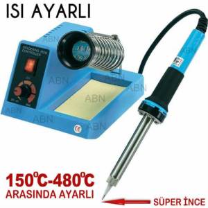 Hz99bl 150-450 Derece Isı Ayarlı Yamnaz Uçlu Havya-Lehim İstasyonu,Termostatlı Standlı Lehim Seti