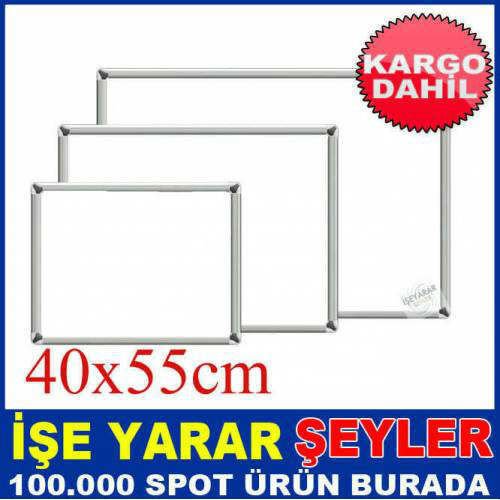 Özel Kalem Hediyeli METAL ÇERÇEVELİ YAZI TAHTASI 40x55cm DUVARA MONTE BEYAZ LAMİNANT YAZI TAHTASI-3