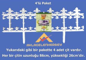 4 PARÇA 3.4m DAYANIKLI DEKORATİF BAHÇE ÇİTİ