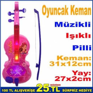 Mini Sevimli Keman Yay Işıklı Müzikli Elektronik Müzik Dize Eğitici Enstrüman Keman Oyuncak