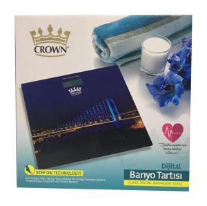 Crown Boğaz Köprüsü Desenli Banyo Tartısı Dijital Cam Baskül LCD Ekran Yük Uyarı Göstergesi