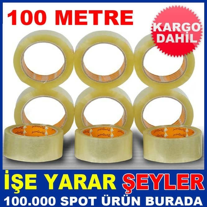 1 ADET ŞEFFAF SAĞLAM KALİTELİ 100 METRE KOLİ BANDI KD-3
