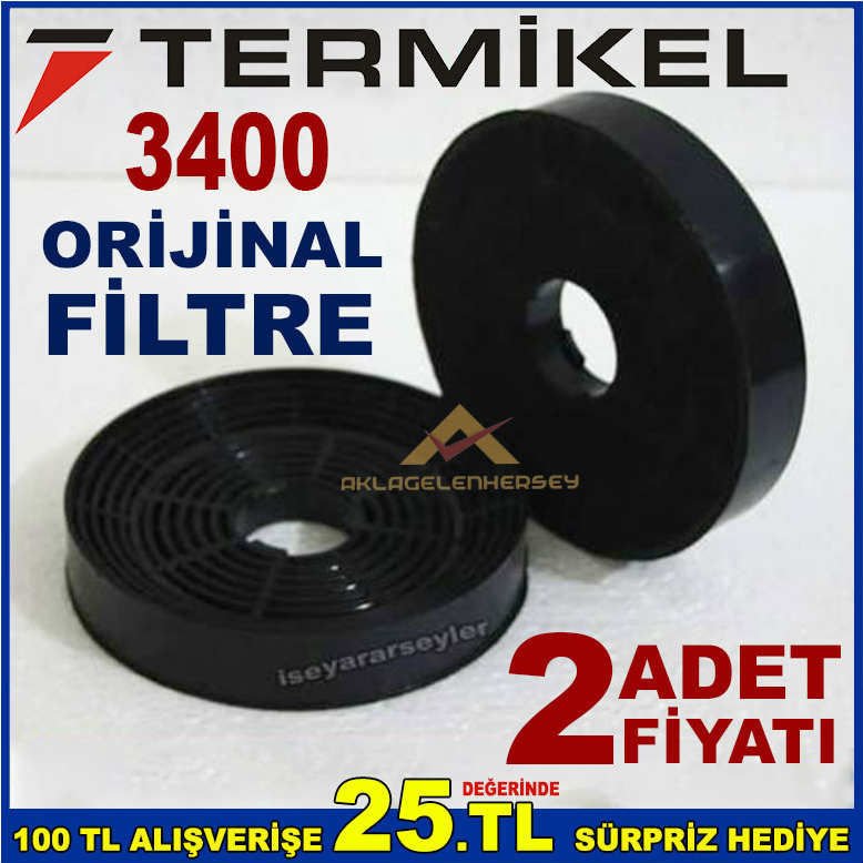 TERMİKEL 3400 ANKASTRE DAVLUMBAZ FİLTRESİ 3400 ASPİRATÖR KARBON FİLTRE