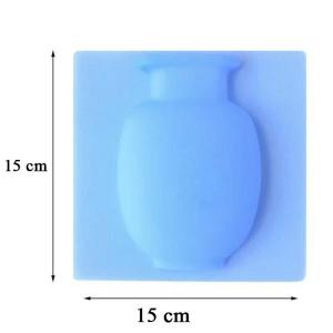Yapıştırılabilen Dekoratif Silikon Çiçek Vazosu İçine Su Konulan 3 Boyutlu Sihirli Saksı 15x15cm